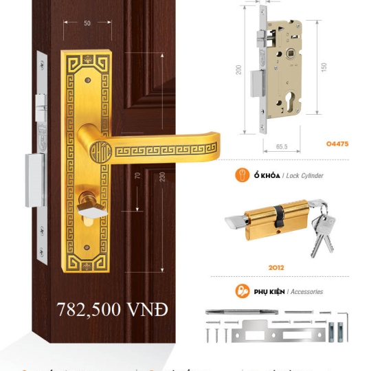Bộ Khóa Cửa Phòng Việt Tiệp (có nhiều mẫu)