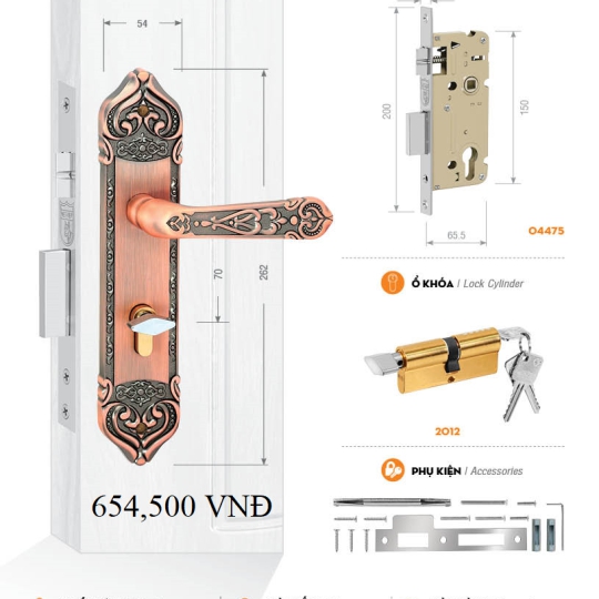 Bộ Khóa Cửa Phòng Việt Tiệp (có nhiều mẫu)
