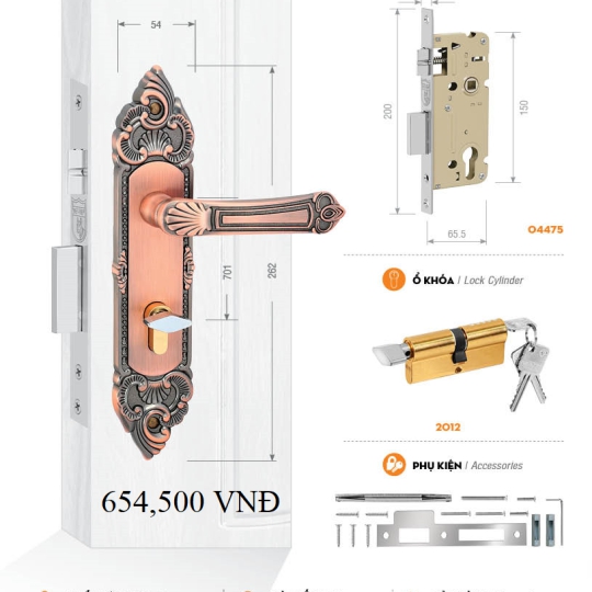 Bộ Khóa Cửa Phòng Việt Tiệp (có nhiều mẫu)