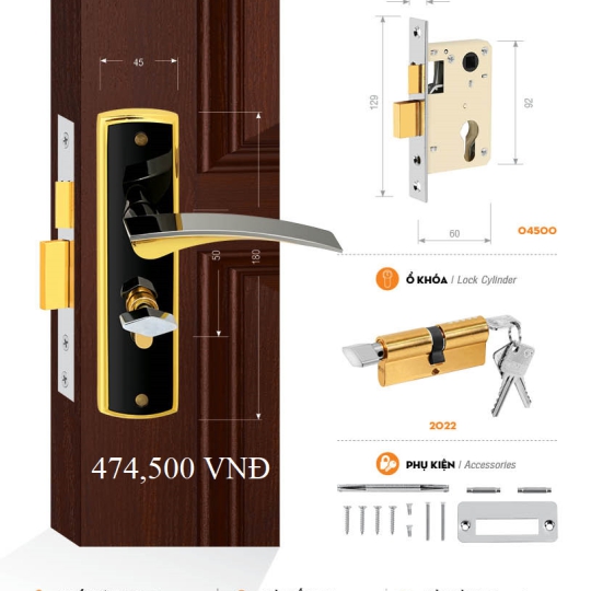 Bộ Khóa Cửa Phòng Việt Tiệp (có nhiều mẫu)