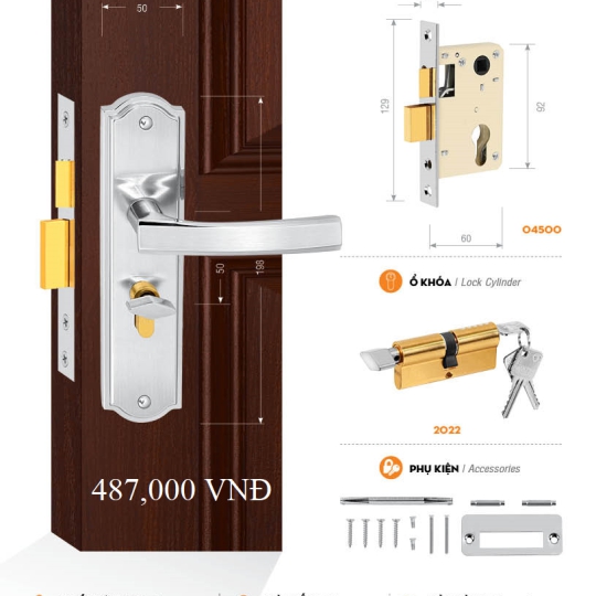 Bộ Khóa Cửa Phòng Việt Tiệp (có nhiều mẫu)
