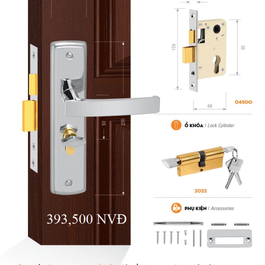 Bộ Khóa Cửa Phòng Việt Tiệp (có nhiều mẫu)