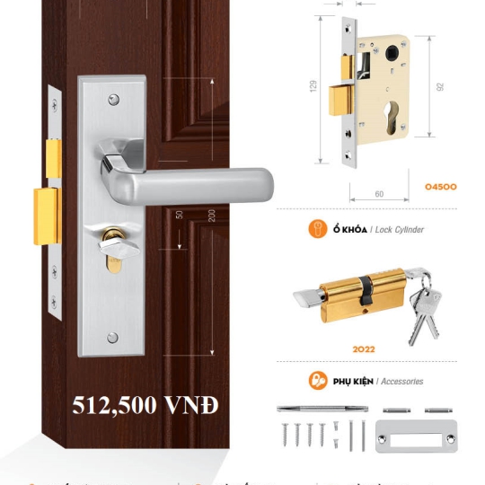 Bộ Khóa Cửa Phòng Việt Tiệp (có nhiều mẫu)