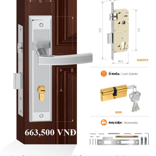 Bộ Khóa Cửa Chính Việt Tiệp (có nhiều mẫu)