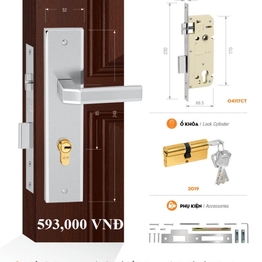 Bộ Khóa Cửa Chính Việt Tiệp (có nhiều mẫu)