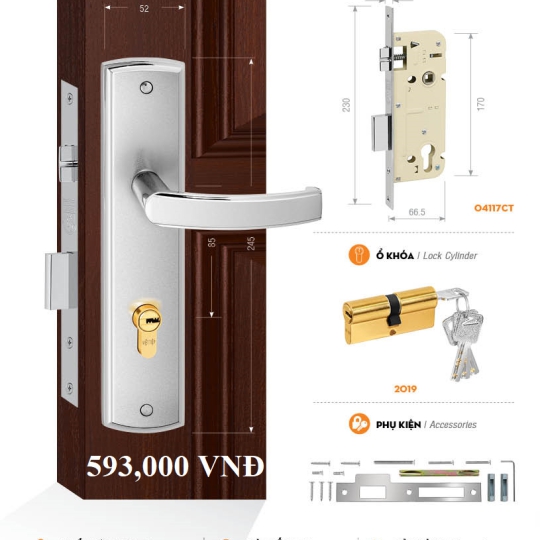 Bộ Khóa Cửa Chính Việt Tiệp (có nhiều mẫu)
