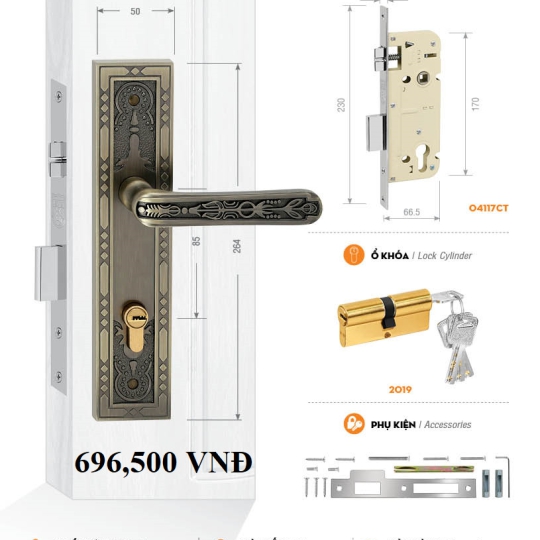 Bộ Khóa Cửa Chính Việt Tiệp (có nhiều mẫu)