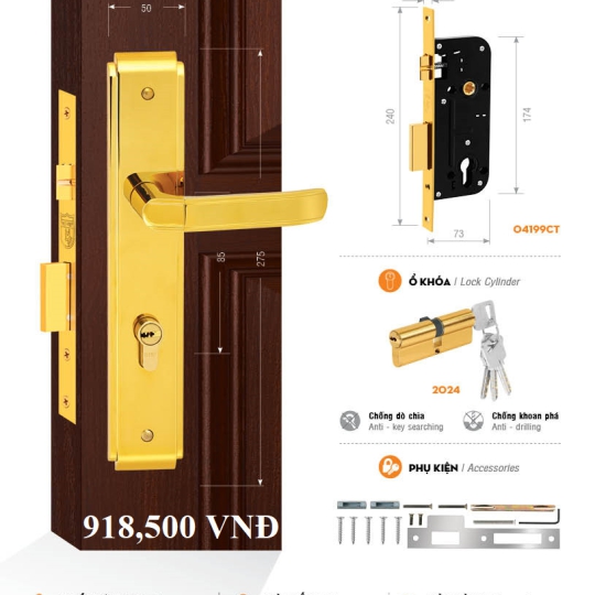 Bộ Khóa Cửa Chính Việt Tiệp (có nhiều mẫu)