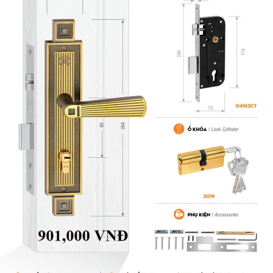 Bộ Khóa Cửa Chính Việt Tiệp (có nhiều mẫu)