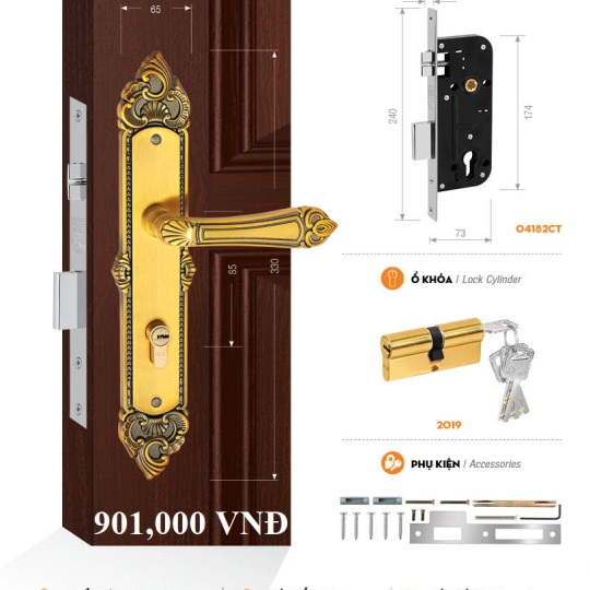 Bộ Khóa Cửa Chính Việt Tiệp (có nhiều mẫu)
