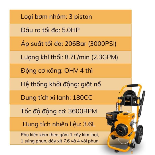 Máy Xịt Rửa Xăng GHPW1803 INGCO