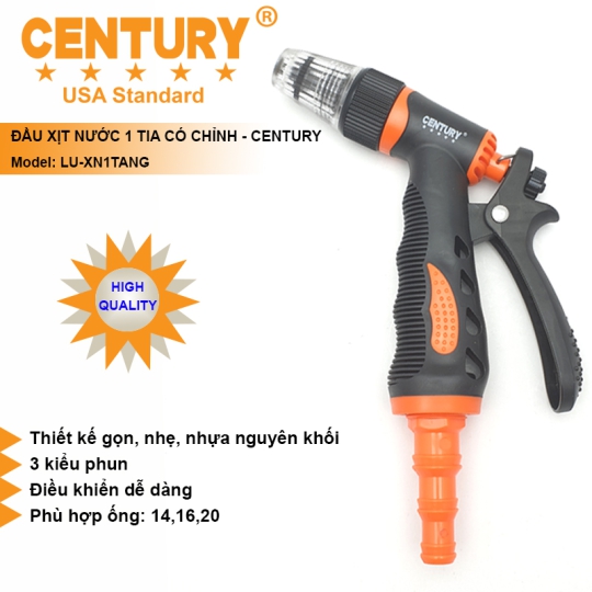 Súng Xịt Rửa Xe Và Tưới Cây 1 Tia Có Tăng CENTURY