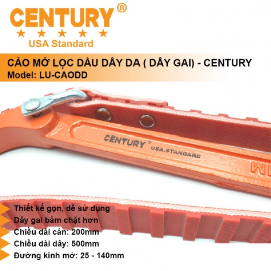 Cảo Mở Lọc Dầu (Nhớt) Bằng Dây Da (Dây Gai) – CENTURY