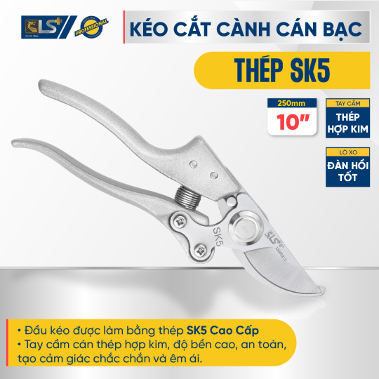 Kéo Cắt Cành Cán Bạc 10″ LS+