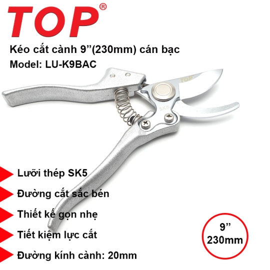 Kéo Cắt Cành 9” Cao Cấp Lưỡi SK5 TOP