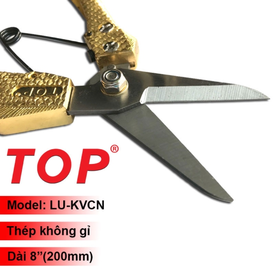 Kéo Cắt Thanh Long 8” Cán Vảy Cá Màu Vàng TOP