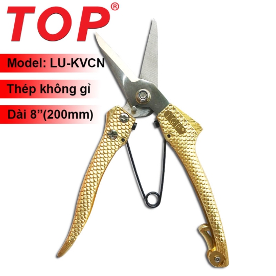 Kéo Cắt Thanh Long 8” Cán Vảy Cá Màu Vàng TOP