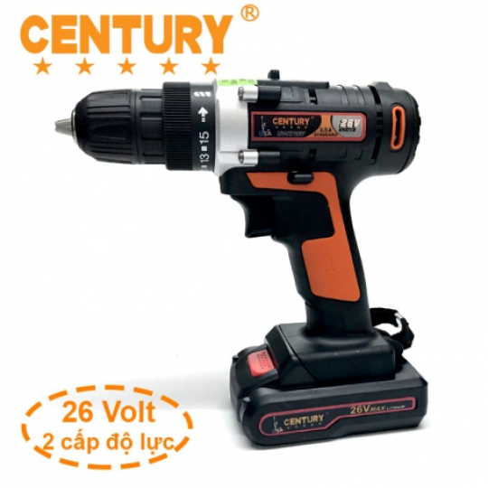 Bộ Máy Khoan Pin 26V 2 Cấp Độ Lực CENTURY