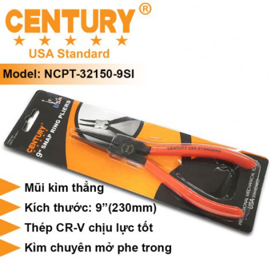 Kìm Phe Trong Mũi Thẳng Cán Cam CENTURY