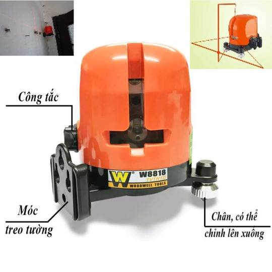 Máy Cân Bằng Tia Laser 2 Tia 7.5MW WOODWELL