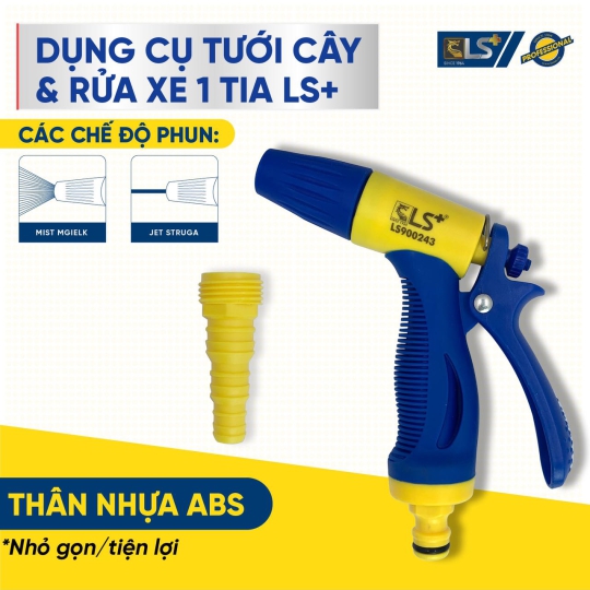 Súng Tưới Cây và Rửa Xe (1 Tia và 6 Tia) LS+